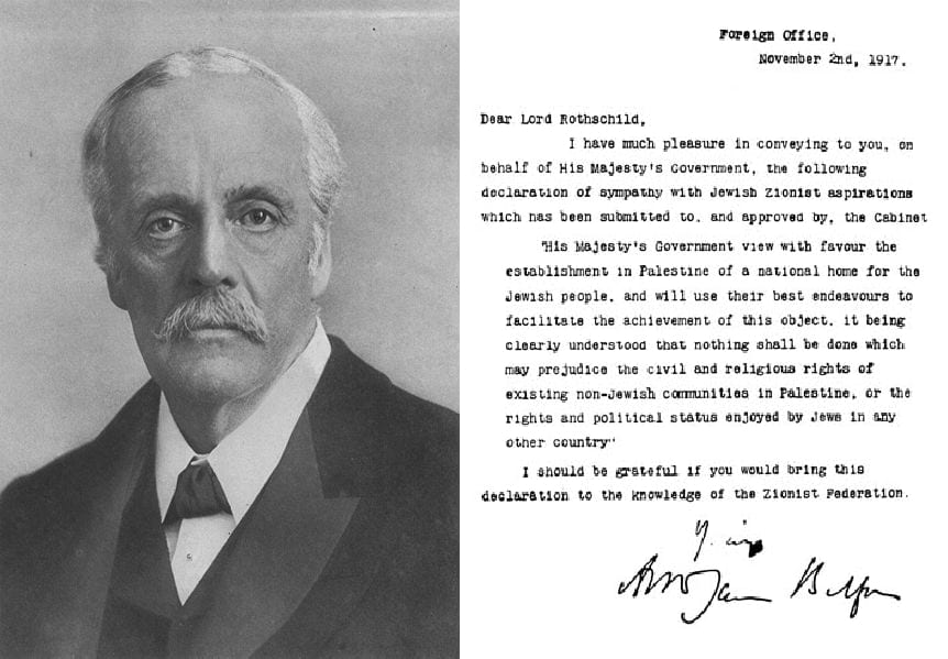 Portrait_et_lettre_de_Déclaration_de_Balfour