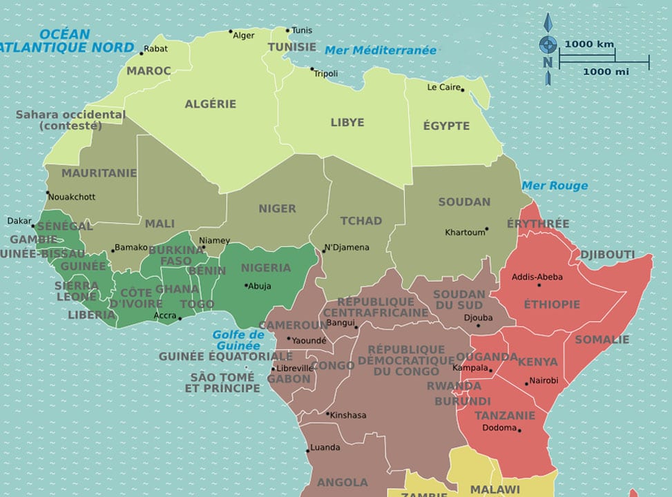 Carte Afrique du Nord