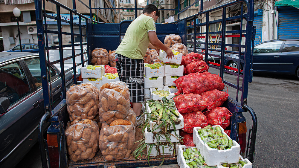 illustration camion transportant légumes