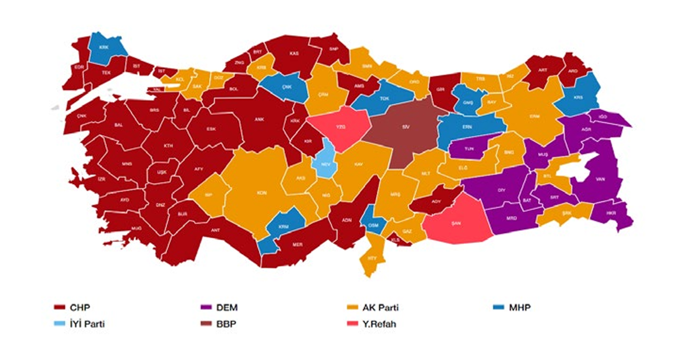 carte élections municipales Turquie